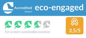 Aéroports Voyages Eco-criterion badge attesting of airports commitment towards decarbonization