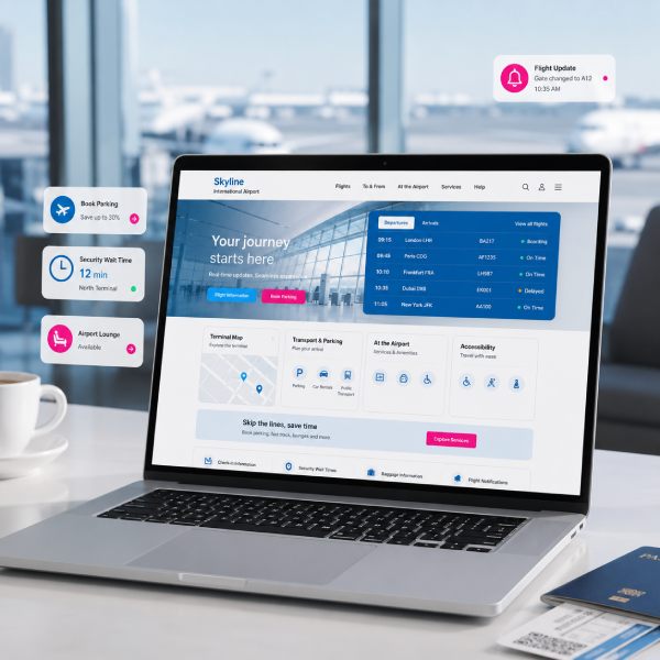 Le site web de l’aéroport : la porte d’entrée numérique des passagers